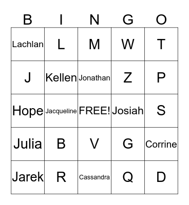 First Day of Coop Bingo Card