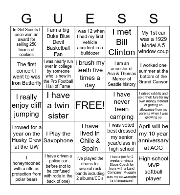 GUESS WHO?!?  SCAVENGER HUNT Bingo Card