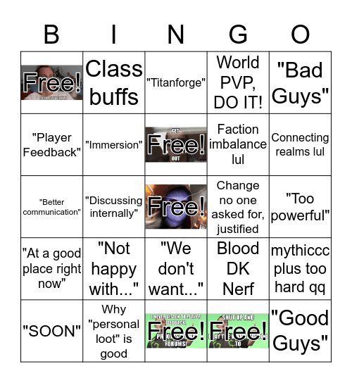 WoW Q&A Meme Bingo Card
