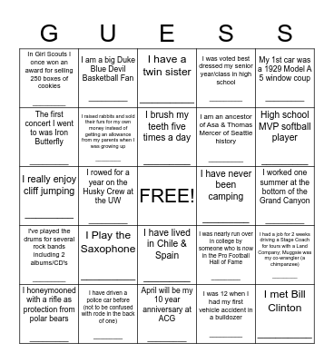 GUESS WHO?!?  SCAVENGER HUNT Bingo Card