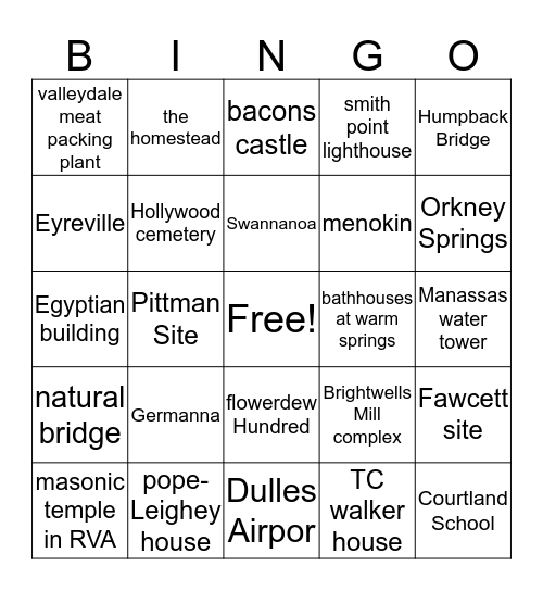 DHR Winter Retreat Bingo Card