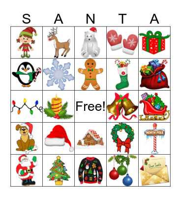 Holiday Bingo Card