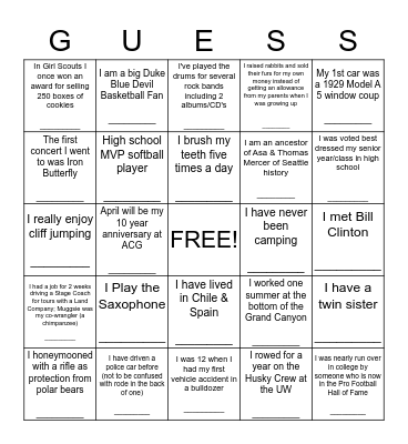 GUESS WHO?!?  SCAVENGER HUNT Bingo Card