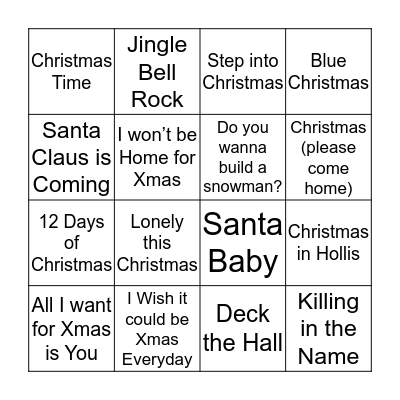Christmas Music Bingo Card