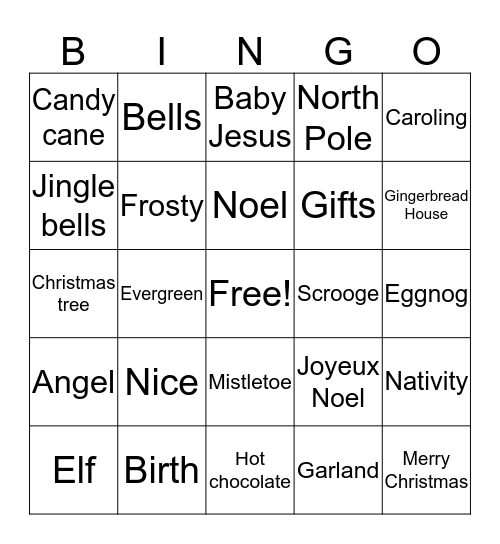 Christmas Bingo Card