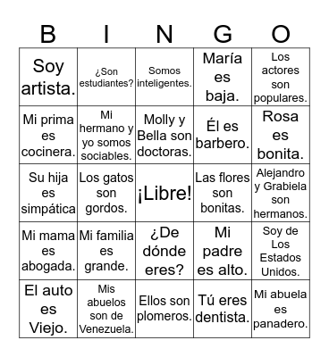 SER Bingo Card