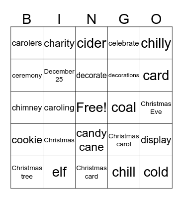 Christmas Bingo Card