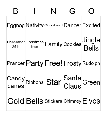 Christmas Bingo Card