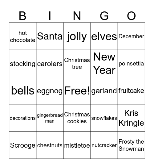 Christmas Party 2018 Bingo Card