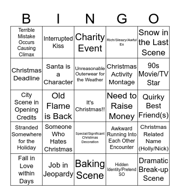 Hallmark Bingo Card