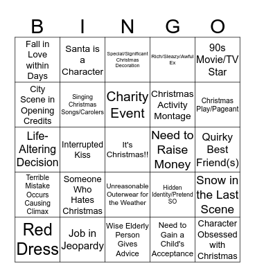 Hallmark Bingo Card