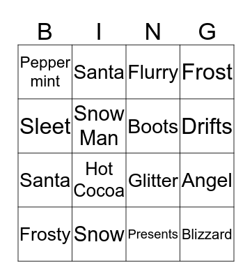 Christmas Bingo Card