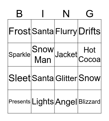 Christmas Bingo Card