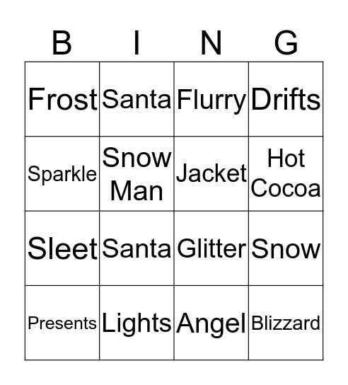 Christmas Bingo Card