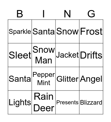 Christmas Bingo Card