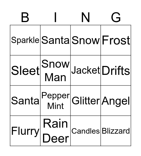 Christmas Bingo Card