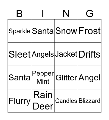 Christmas Bingo Card