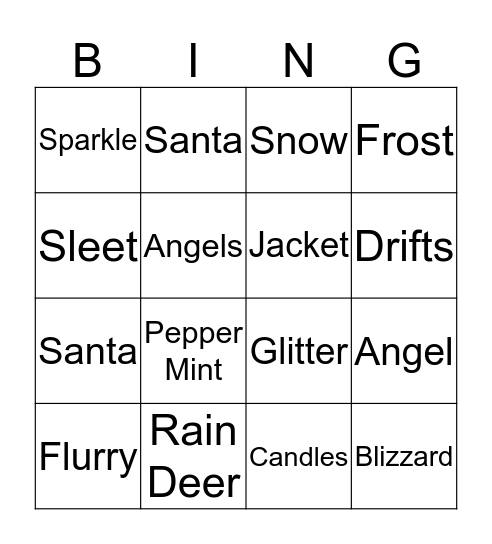 Christmas Bingo Card