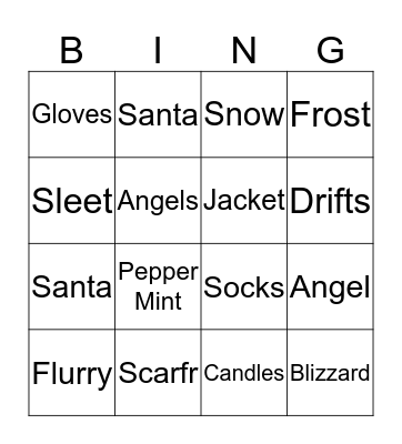 Christmas Bingo Card