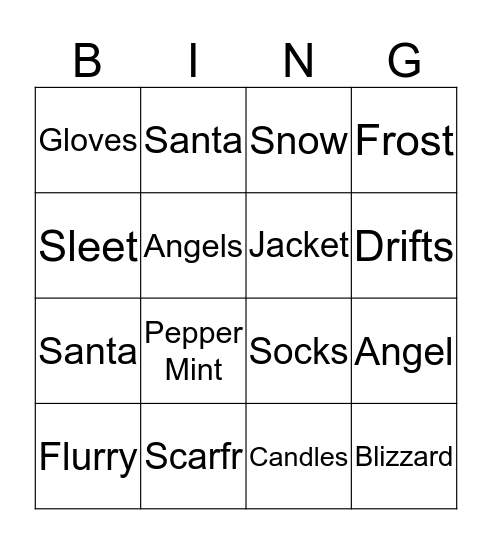 Christmas Bingo Card