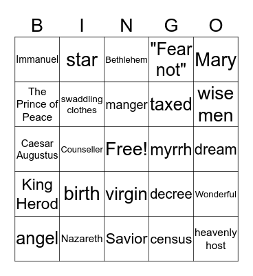 Merry Christmas! Bingo Card