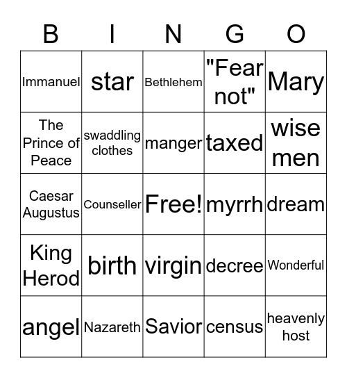 Merry Christmas! Bingo Card