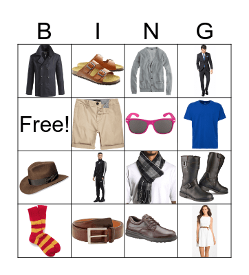 Clothes Bingo Card
