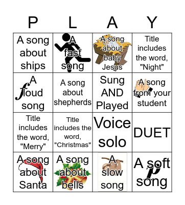 Christmas Recital BINGO Card