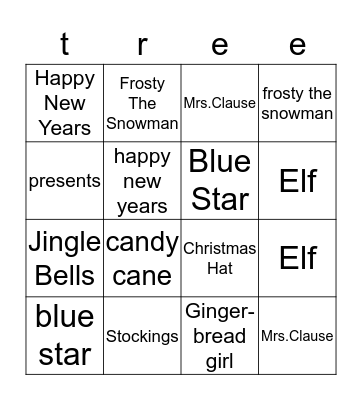 Happy Holiday Bingo Card
