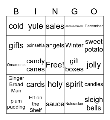 Christmas Bingo Card