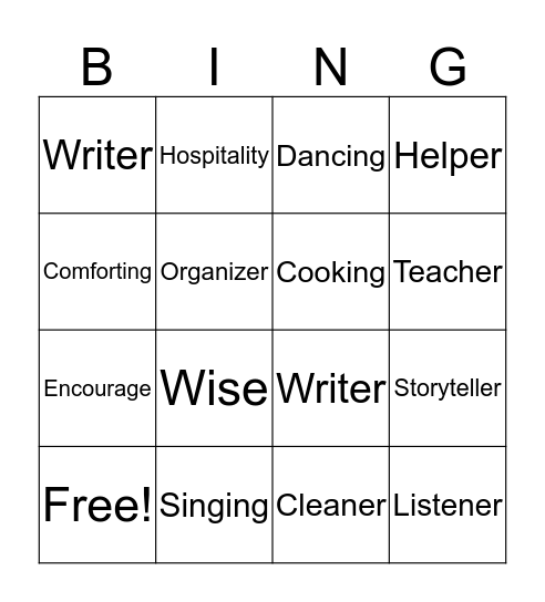BSF Bingo Card