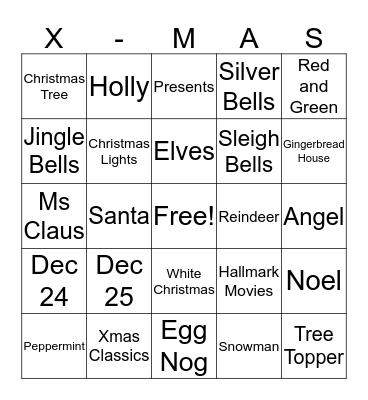 Christmas Bingo Card