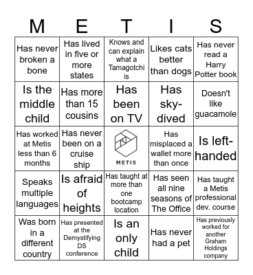 ICEBREAKER BINGO Card