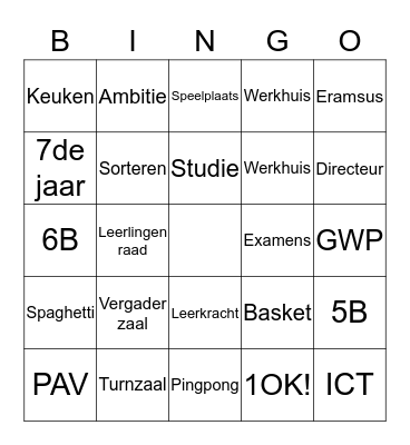 ErasmusBingo! Bingo Card