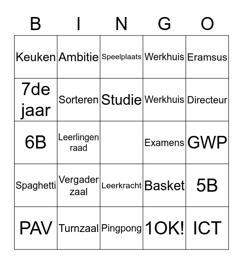 ErasmusBingo! Bingo Card