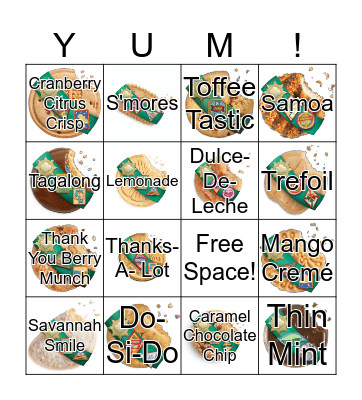Girl Scout Cookie Bingo Card