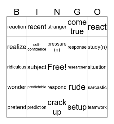 VOCAB REVIEW Bingo Card