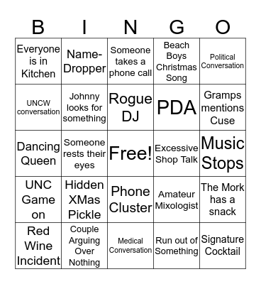 HAWTHORNE HOLIDAY BINGO Card