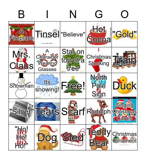 Christmas Movie Bingo Card