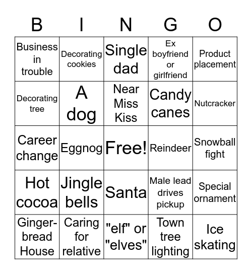 Hallmark Christmas Trivia Bingo Card