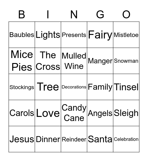 Christmas Bingo Card