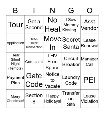 LHV Holiday Bingo Card