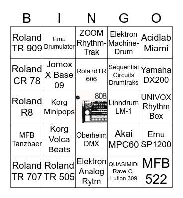 DRUM MACHINE Bingo Card