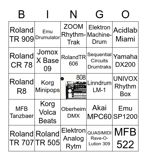 DRUM MACHINE Bingo Card