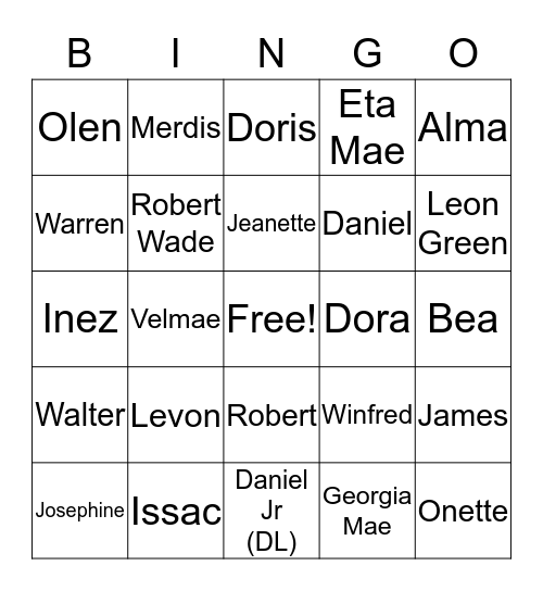 BOURNE'S CHRISTMAS Bingo Card