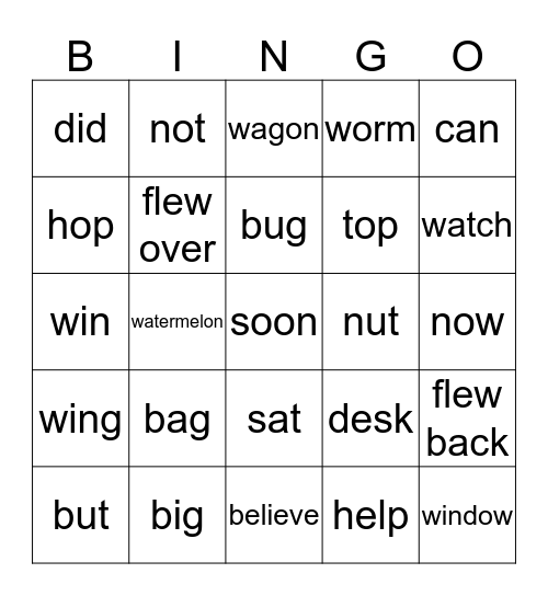 Wordlist 13 Bingo Card
