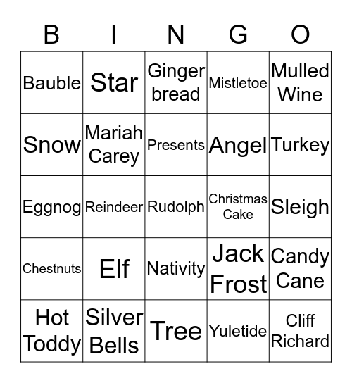 Christmas Bingo Card