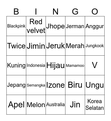 Binar Bingo Card