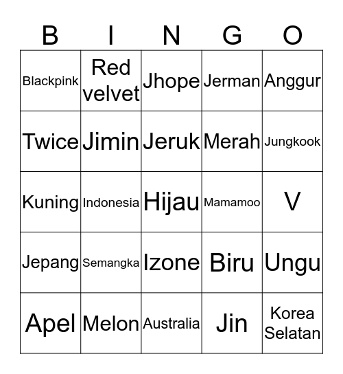 Binar Bingo Card
