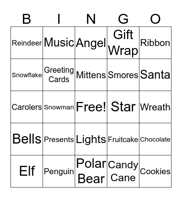 Holiday Bingo Card